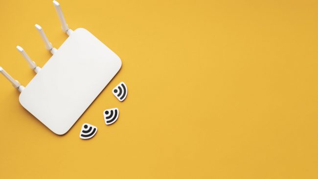 top-view-wi-fi-router-with-copy-space Internet Speed Fluctuating